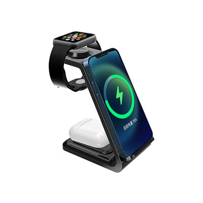 Ricarica senza fili Qi ad alta efficienza Stand bianco 3 in 1 Caricabatterie magnetiche senza fili