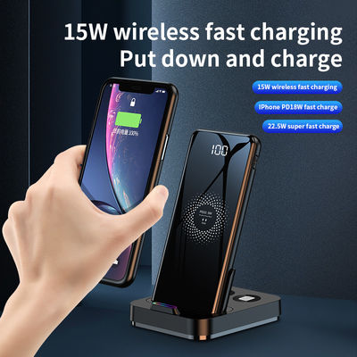 2 in 1 Fast Qi Wireless Charger Power Bank 15W Multifunzione