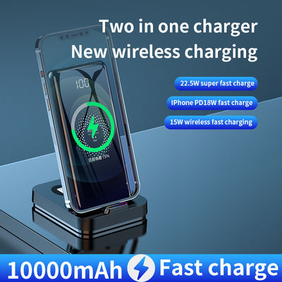 2 in 1 Fast Qi Wireless Charger Power Bank 15W Multifunzione