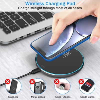Pad di ricarica wireless portatile certificato CE Qi veloce 15w per smartphone