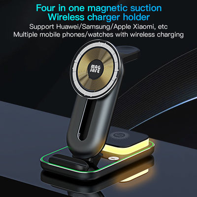 4 in 1 caricabatterie senza fili Qi magnetica Dock corto circuito universale