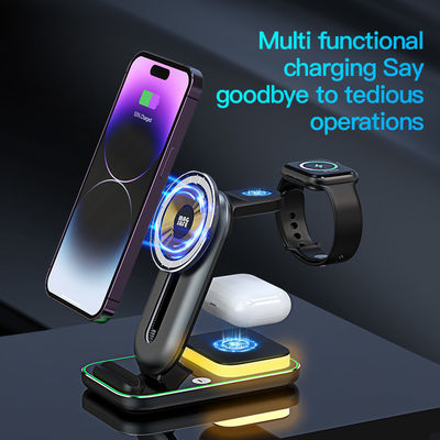4 in 1 caricabatterie senza fili Qi magnetica Dock corto circuito universale