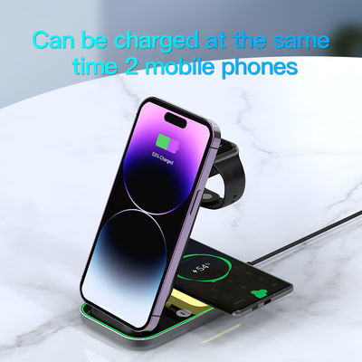 4 in 1 caricabatterie senza fili Qi magnetica Dock corto circuito universale