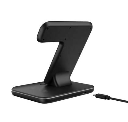 Dock del caricabatterie senza fili Qi a prova di fuoco 15w 3 in 1 Stand di ricarica con lampada