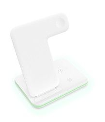Dock del caricabatterie senza fili Qi a prova di fuoco 15w 3 in 1 Stand di ricarica con lampada
