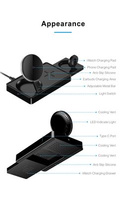Auricolari utilizzano caricabatterie wireless multifunzionale per iPhone 14 10w conveniente