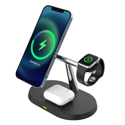 Stazione di ricarica multifunzione a sovra tensione, caricabatterie wireless veloce ABS Qi