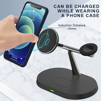 Stazione di ricarica multifunzione a sovra tensione, caricabatterie wireless veloce ABS Qi