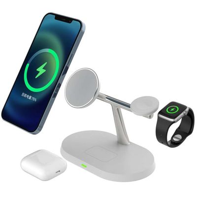 Stazione di ricarica multifunzione a sovra tensione, caricabatterie wireless veloce ABS Qi