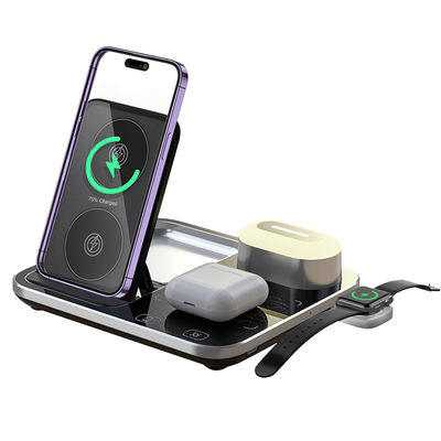 Dimming Fast Qi Wireless Charger Dock Stand 15W Alta efficienza