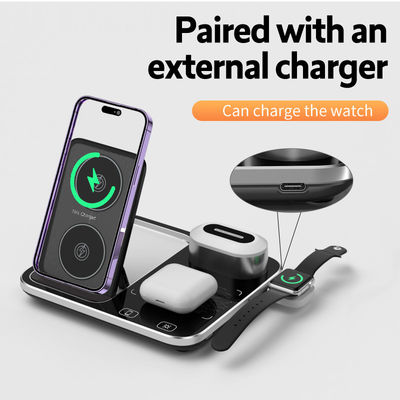Dimming Fast Qi Wireless Charger Dock Stand 15W Alta efficienza