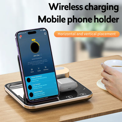 Dimming Fast Qi Wireless Charger Dock Stand 15W Alta efficienza