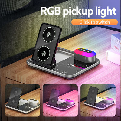 Dock di ricarica wireless dei Qi Airpods, supporto di ricarica multifunzione nero